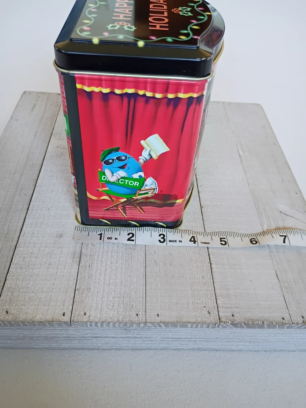 Vintage 1998 M&M's Christmas Tin Limited Edition Village Series Theater No 07